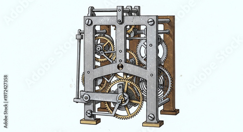 Mechanical Clockwork Gear System.