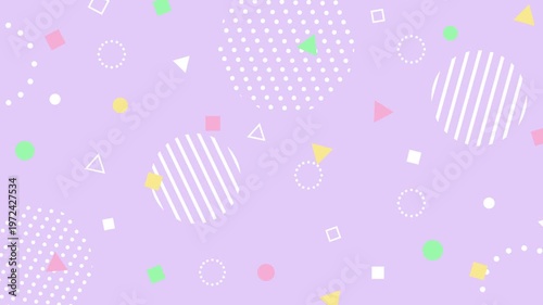 Cute pop background with pastel-colored geometric patterns