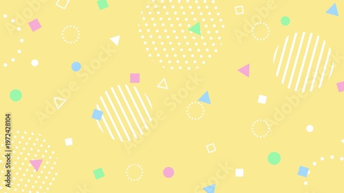 Cute pop background with pastel-colored geometric patterns