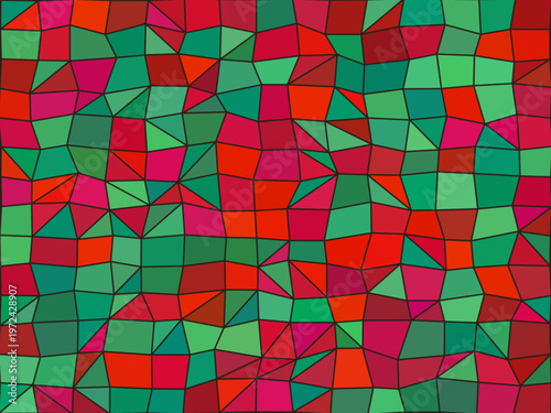 Gothic Stained Glass Window Colorful Polygon Mosaic Wallpaper