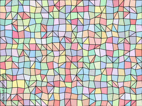 Bold Stained Glass Mosaic Vivid Colors Dark Leading Background