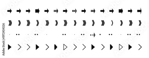 Tableau sur toile Set of black vector arrows and cursor icons