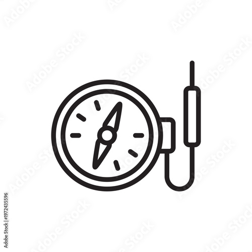 Magnetometer icon symbolizing magnetic surveying, representing detection hardware, geophysical tools, field intensity gear, anomaly mapping systems, and industrial mineral prospecting logistics.