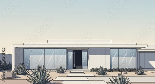 Modern Desert Home Exterior Architecture.