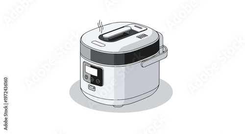 Modern Electric Multi Cooker Vector Illustration