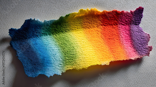 Vibrant Rainbow Watercolor on Textured Paper for Creative Design Projects