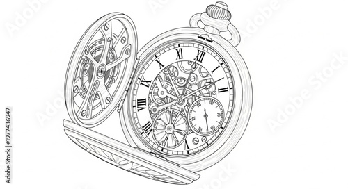 Open Pocket Watch Mechanism.