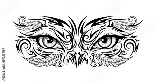 Owl Eyes Tattoo Design Art.