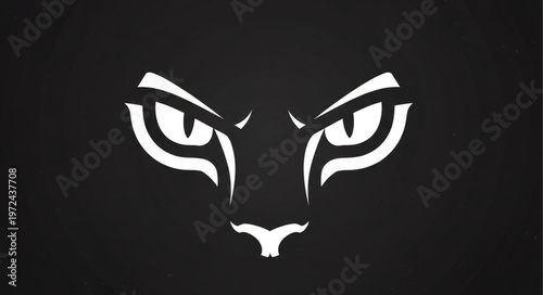 Panther Face Closeup Graphic Design.