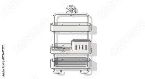 Modern Bathroom Shower Caddy Organizer with Hanging Hooks