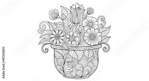 Potted Plant with Flowers.