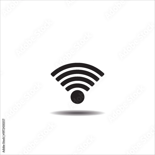 Black wifi icon. Vector symbol connection. Internet isolated sign. Modern signal wifi in flat style. Simple design concept. For web site mobile apps mobile and computer designation of wifi zone.modern