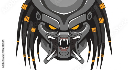 Predator Alien Hunter Face Closeup.