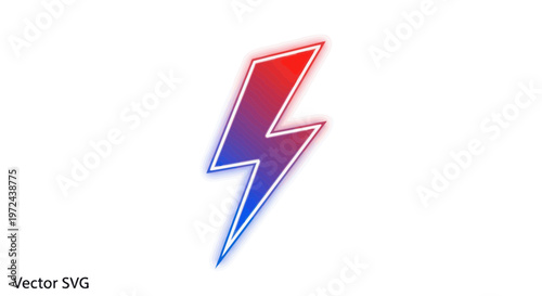 Free Download Red Blue Gradient Lightning Bolt Icon, Abstract Energy Symbol, Vector Graphic - GFXLoad