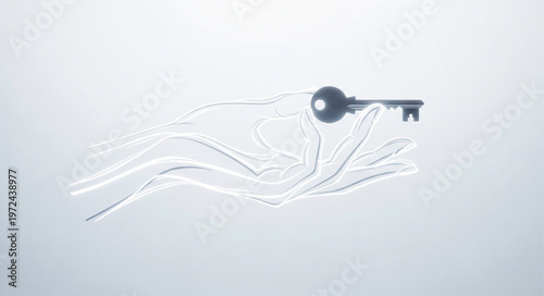 Single Metal Key Isolated.