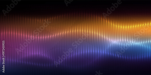 Abstract ribbed texture vibrant color spectrum deep blue to orange pink soft light transitions dark