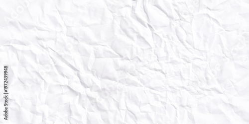 White texture kraft paper, recycled cardstock. Old crumpled recycled paper close-up of old crumpled recycled paper. White color vector illustration crumpled paper background