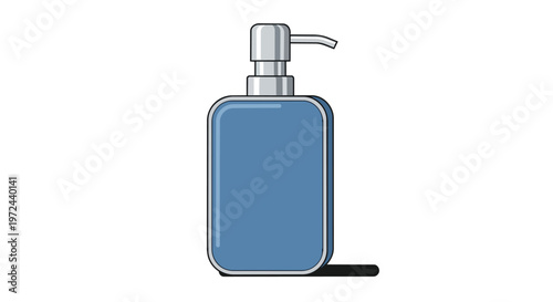 Minimalist Blue Soap Dispenser Icon Illustration