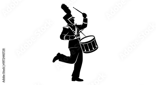 Marching Band Drummer Silhouette Performing