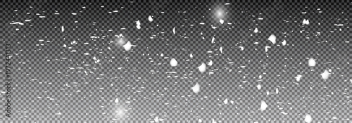 High resolution snowfall overlay on a black transparent background