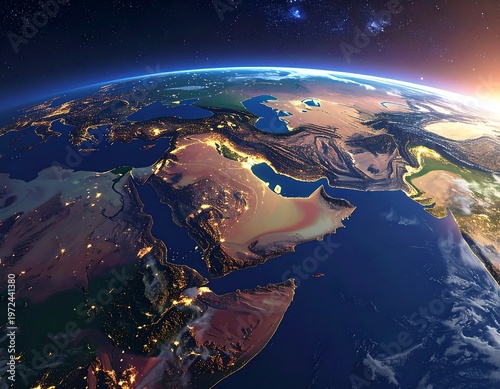 Earths beauty - A stunning view of the planet from space, showing continents and oceans.