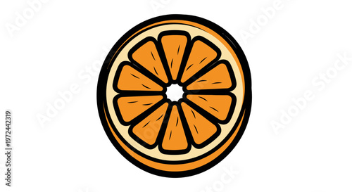 Fresh orange slice illustration isolated on white healthy food concept