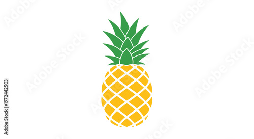 Vibrant pineapple illustration on white background vector design