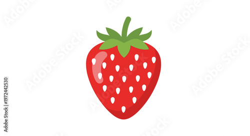 Vibrant illustrated strawberry isolated on white background for various uses