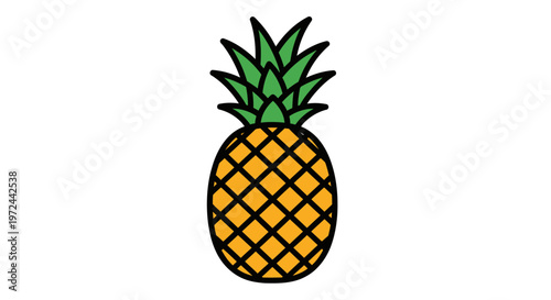 Vibrant pineapple illustration against white background for healthy eating concepts