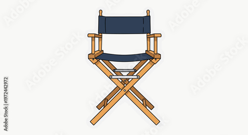 Director's Chair: A classic director's chair stands alone, its canvas and wooden frame presenting a symbol of filmmaking and creative direction. 