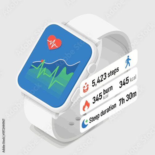 Smartwatch displaying fitness tracking information.