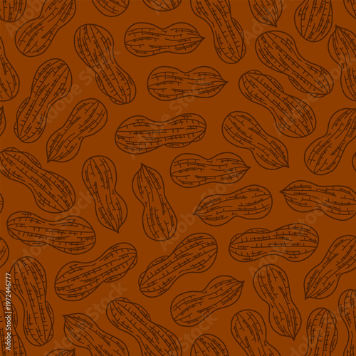 doodle peanut seamless pattern background. doodle peanuts pattern for packaging.