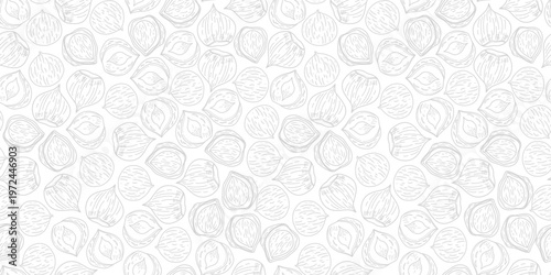 hazelnut Pattern background. seamless pattern hazelnut doodle illustration. doodle hazelnut seamless pattern.