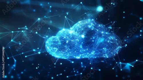 Abstract digital cloud computing network technology data transfer