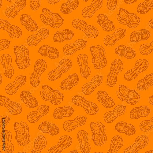 doodle peanut seamless pattern background. doodle peanuts pattern for packaging.