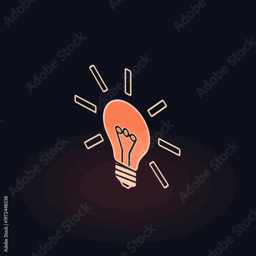 Creative idea light bulb glowing bright.