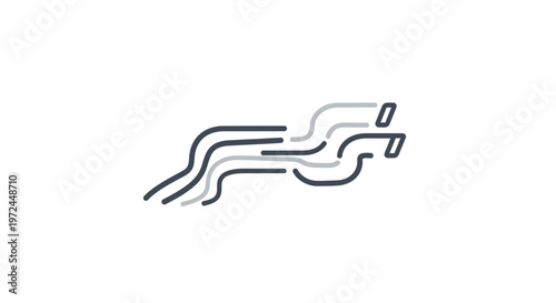 Abstract design of fluid lines suggesting movement and interconnection on a white background