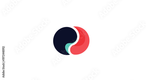 Abstract Geometric Logo Design with Complementary Colors for Brand Identity