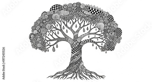 Tree with roots and branches.