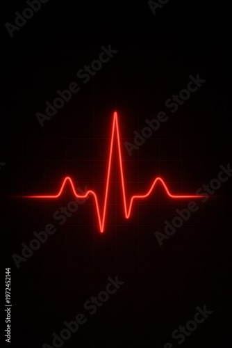 Electrocardiogram Heartbeat Pulse Rhythm, Medical Cardiology Healthcare Monitor, Emergency Clinical Vital Signs, Neon Science Technology Abstract Background