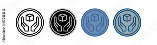 
handling icon set multiple style collection with two-handed and box design