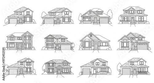 Variety of house architectural styles.