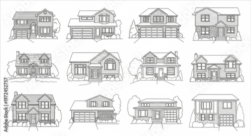 Variety of House Architectural Styles.