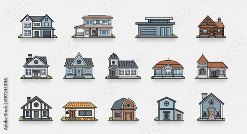 Variety of houses and buildings.