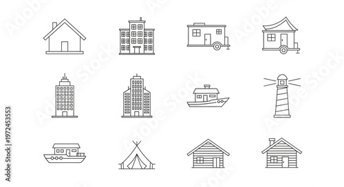 Various Architectural Building Icons.