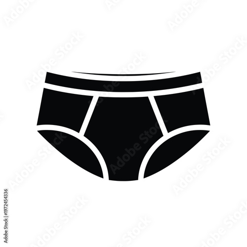 A simple black and white vector illustration depicting a pair of women s briefs or underwear high quality professional detailed