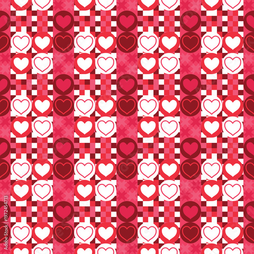 Heart cute geometric pattern seamless fabric