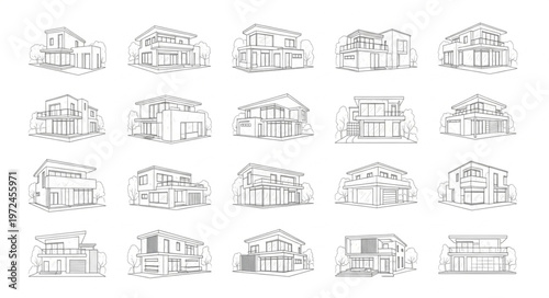 Various House Architectural Sketches.
