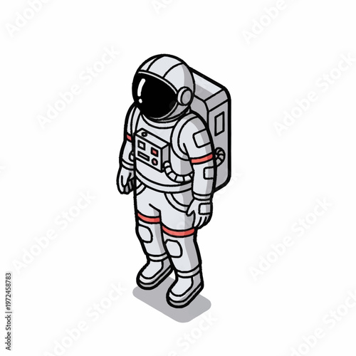 An astronaut in a spacesuit standing alone.