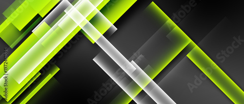 Modern abstract green white and black geometric background